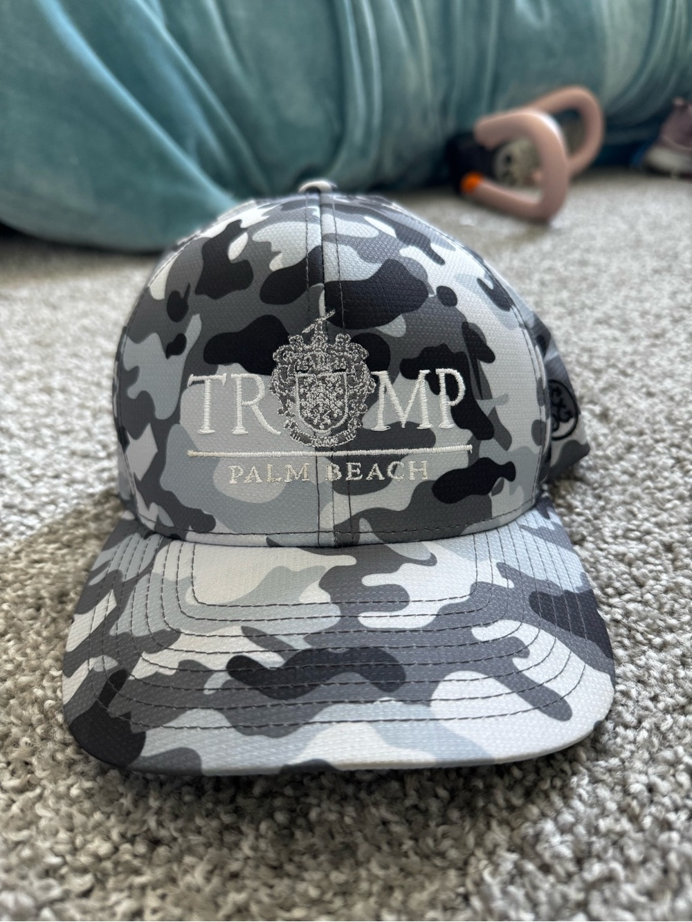 G/FORE Gray & Black Camo Embroidered Crest Cap